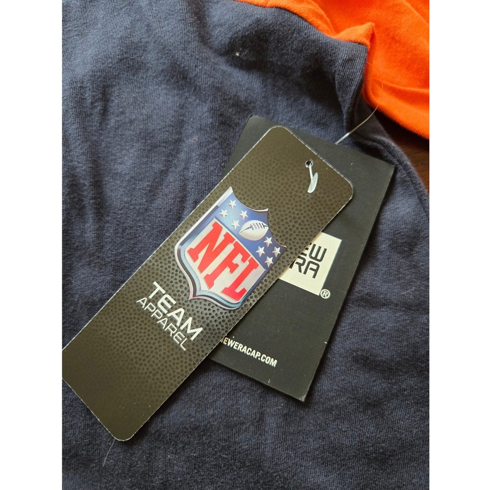 New Era Chicago Bears NFL Team Apparel Long Sleeve‎ Raglan Shirt Navy Orange S - Picture 3 of 11